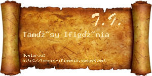 Tamásy Ifigénia névjegykártya